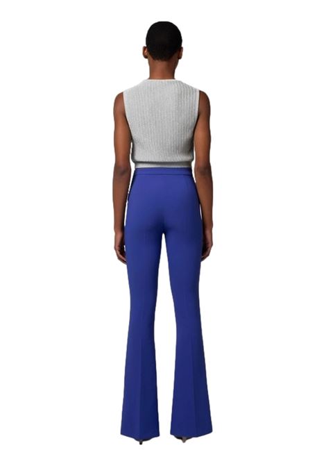 Pantalone palazzo in crêpe stretch con charms ELISABETTA FRANCHI | Pantaloni | PA02641E2828